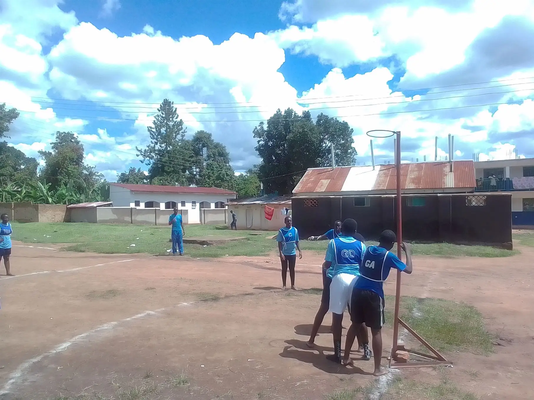 Netball team training