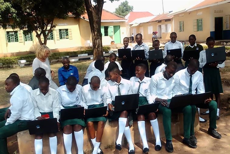 Students enjoying the new Laptops